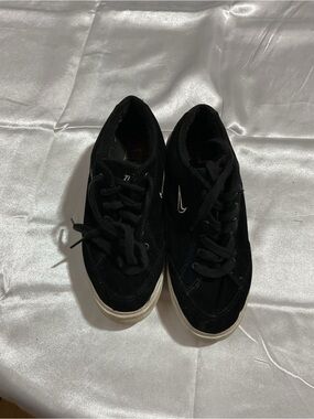 Nike Women’s Black Suede Sneakers with White Soles